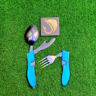 ست قاشق چنگال چاقو جمع شو طبیعت گردی و کمپینگ استیل