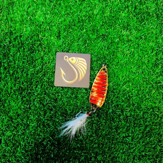 قاشقک ماهیگیری برند اوساکو طرح طلایی با خطوط قرمز 20 گرم