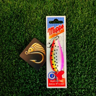 قاشقک ماهیگیری برند مپس طرح صورتی سفید قرمز  خال مشکی  28گرم