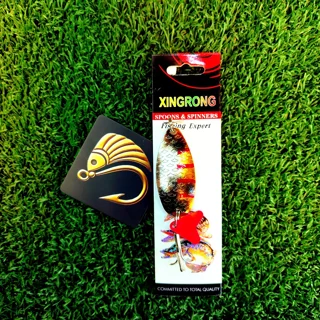 قاشقک ماهیگیری برند ژینگ رانگ طرح طلایی نقره ای خط قرمز 18 گرمی