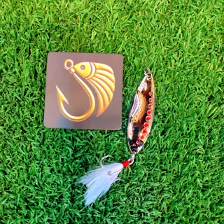 قاشقک ماهیگیری برند بندائو طرح نقره ای خال قرمز 20 گرم