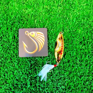 قاشقک ماهیگیری برند بندائو طرح طلایی خال قرمز 20 گرم