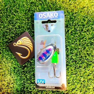 لانسه یا پرک ماهیگیری  برند اوساکو  طرح نقره ای خال ابی UV دار سایز 5