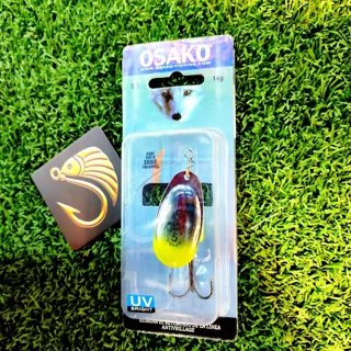 لانسه یا پرک ماهیگیری  برند اوساکو  طرح نقره ای سبز UV دار  سایز 5